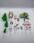 Декорация за торта горски животни - мече, еленче, зайче