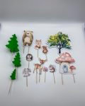 Декорация за торта горски животни - мече, еленче, зайче